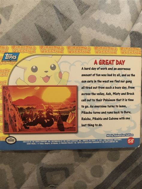 Pikachus Vacation Topps Trading Cards A Great Day Holo EBay