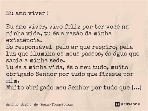 ⁠eu Amo Viver Eu Amo Viver Vivo Pensador