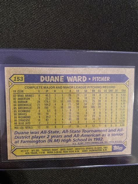 Topps Duane Ward Rc For Sale Online Ebay