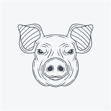 Cabeça De Porco Desenho - Ilustração de desenho de cabeça de porco | Vetor Premium