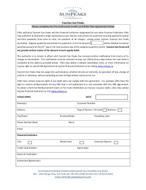 Fillable Online Pre Authorized Payment Pap Application Form Fax Email