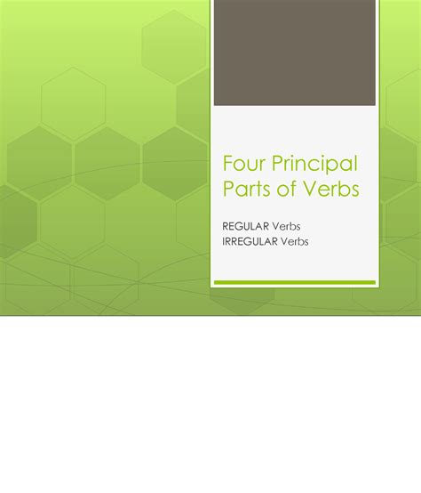 Solution Principal Parts Of Verbs Studypool