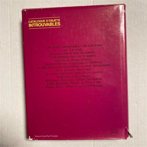 Catalogue D Objets Introuvables Tomes Et Carelman Label Emma S