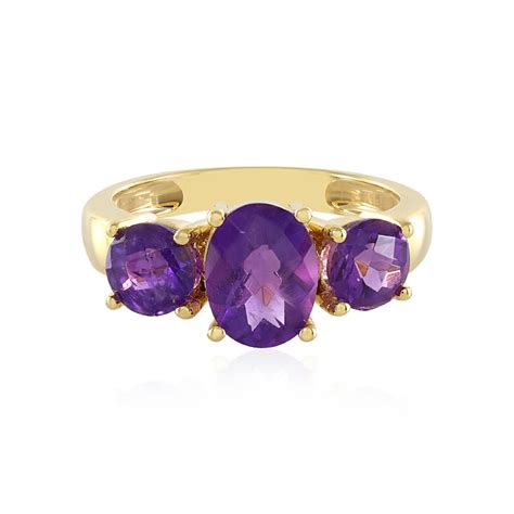 Brasilianischer Amethyst Goldplattierter Silberring Ct