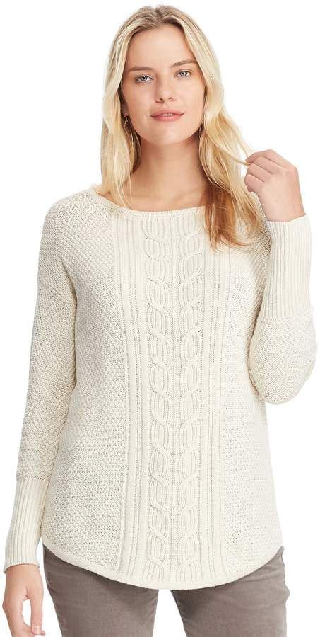 Chaps Women S Textured Cable Knit Sweater Cable Knit Sweaters Pullover