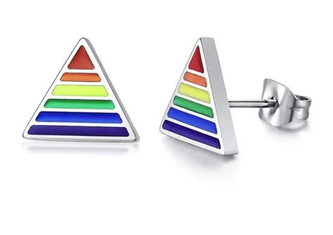 Rainbow Pride Stainless Steel Stud Earrings Pairs Queerks