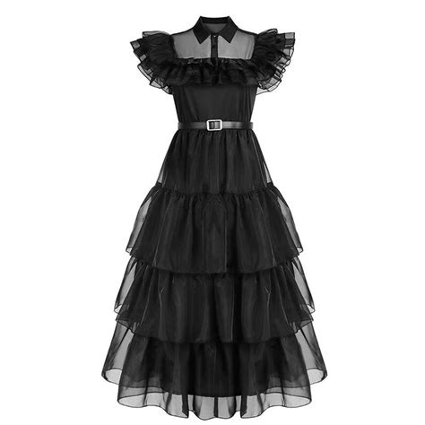 Wednesday Addams Dress Wednesday Dress Raven Dance Black Etsy