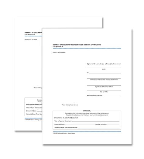 Dc Acknowledgment And Verification On Oath Or Affirmation Certificate