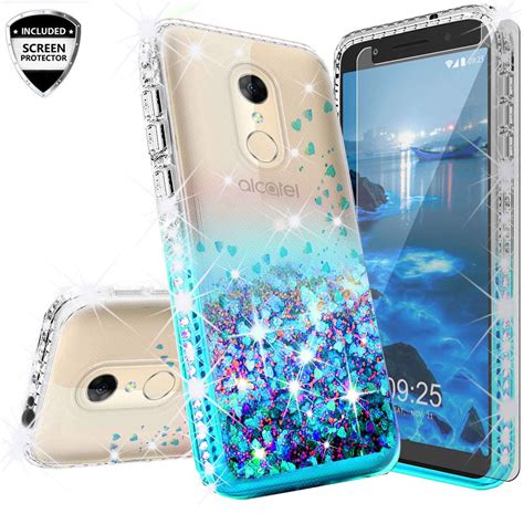 Alcatel Revvl 2 (5052W) Case,Alcatel 3 Case, Liquid Glitter Cute Phone ...