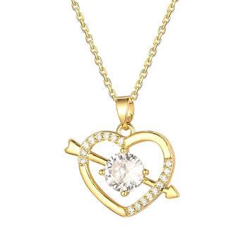 18K Gold Plated Stainless Steel Hearts Necklace Intensity SKU 87357