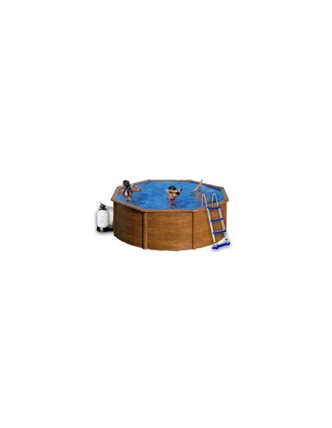 Piscina Desmontable Gre Pacific Circular Imitaci N Madera Piscinarium