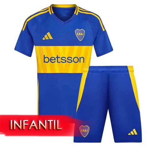 Kit Infantil Boca Juniors Uniforme Titular Aeroready