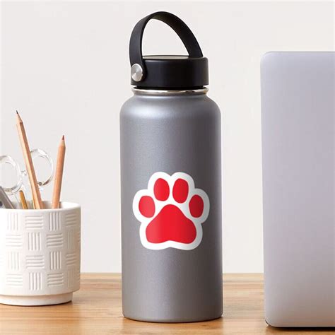 "Red Paw Print Sticker" Sticker for Sale by NPolandDesigns | Redbubble