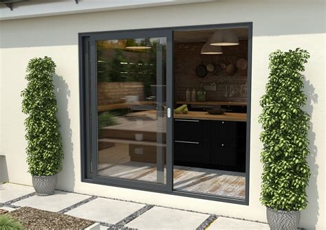 Mm Anthracite Grey Aluminium Sliding Doors Rh Sliding Lh Fixed