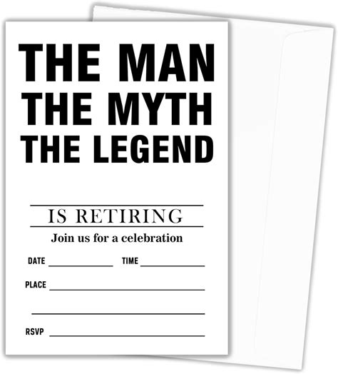 The Man The Myth Retirement Party Invitation Retirement Party Invitation With