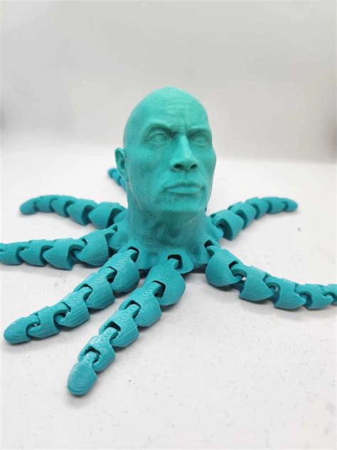 Rocktopus D Printed The Rock Octopus Articulated D Print Dwayne