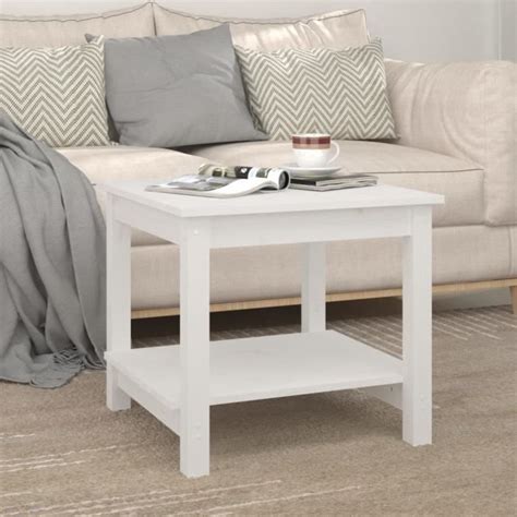 Hua Tables Table Basse Blanc X X Cm Bois Massif De Pin