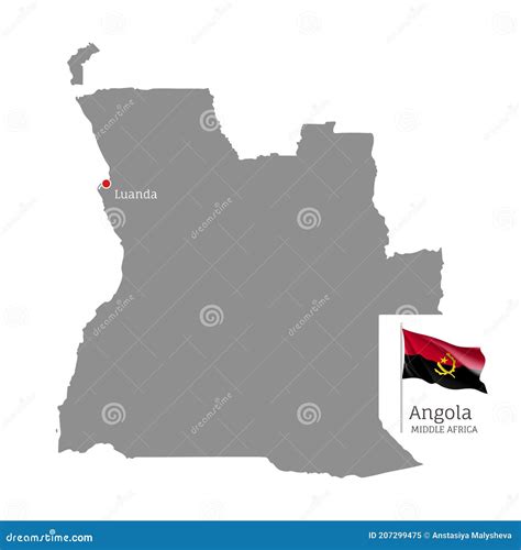 Silhouette Of Angola Country Map Stock Illustration Illustration Of