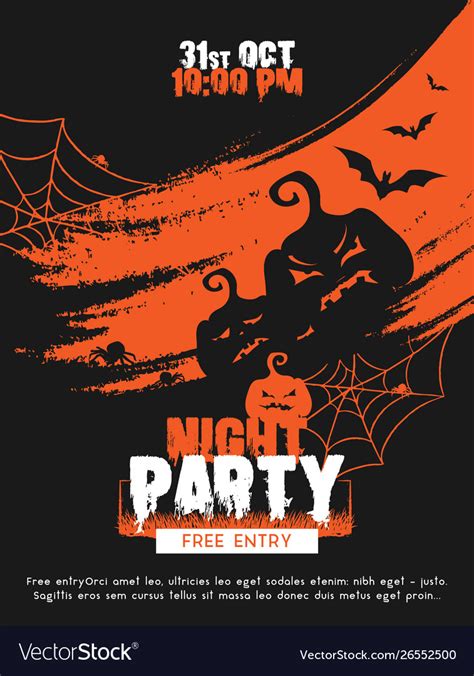 Halloween party design poster Royalty Free Vector Image