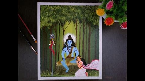 Shiv Parvati Acrylic Painting Shiv Parvati Painting On Canvas