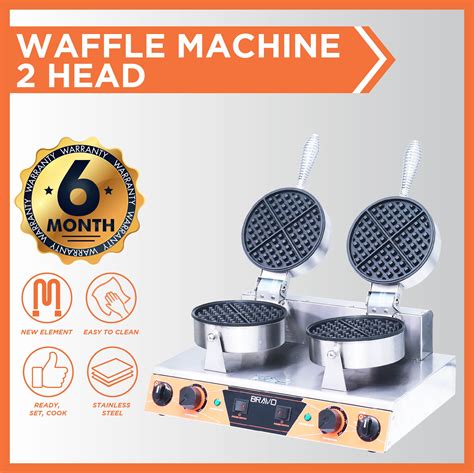 Bravo Waffle 2 Head Electric Waffle Machine Mesin Waffle Maker Murah