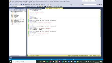 Ms Sql Tutorial Covering Variables Using With Like And Assigning Value