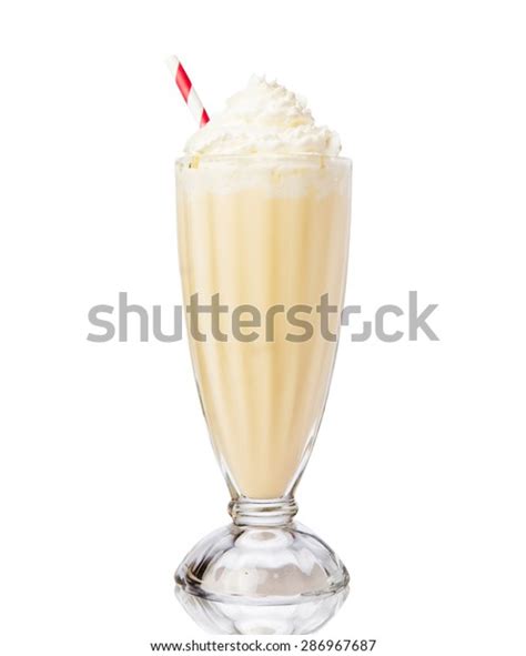 Glass Vanilla Milkshake Whipped Cream Isolated Stock Photo Edit Now