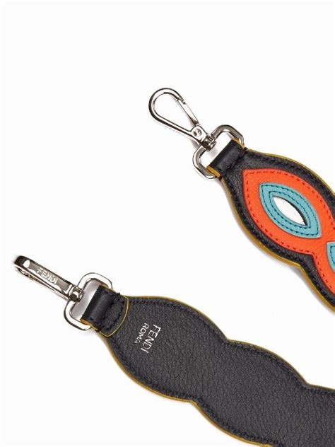 Fendi Strap You oval appliqué leather shoulder strap Fendi Strap You