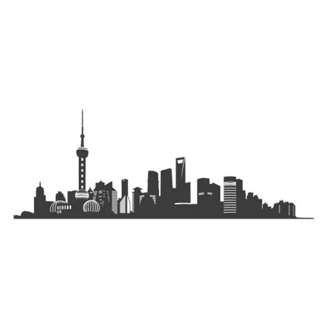 Shanghai Skyline Silhouette PNG & SVG Design For T-Shirts