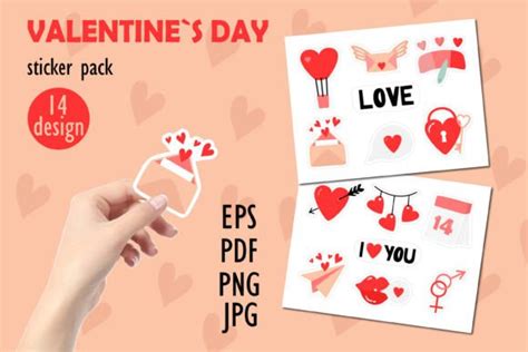 Valentines Day Stickers Bundle Graphic By Fancykeith · Creative Fabrica