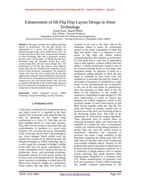 (PDF) Enhancement of SR Flip Flop Layout Design in 45nm … · Enhancement ...