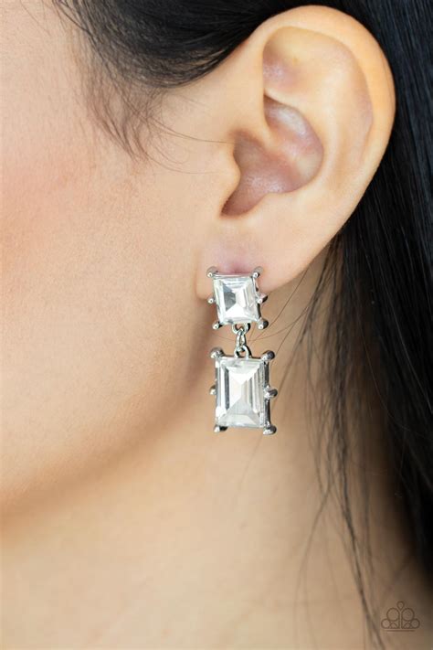 Cosmic Queen White Paparazzi Earrings Jewelryblingthing