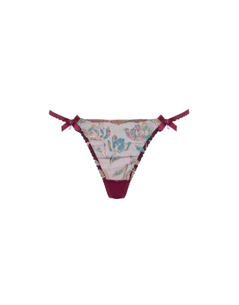 Sparkle Thong In Burgundy Agent Provocateur