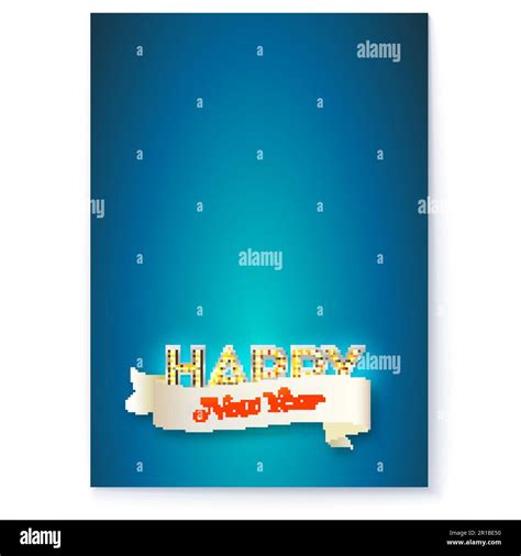 Happy New Year 2024 Minimalistic Poster Vintage Banner And Text With