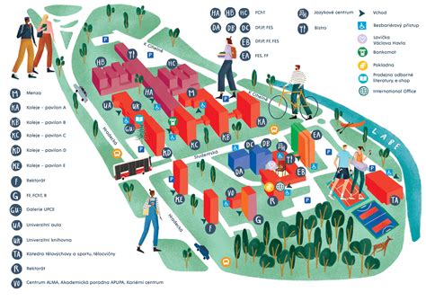 Univerzitní kampus mapa Univerzita Pardubice