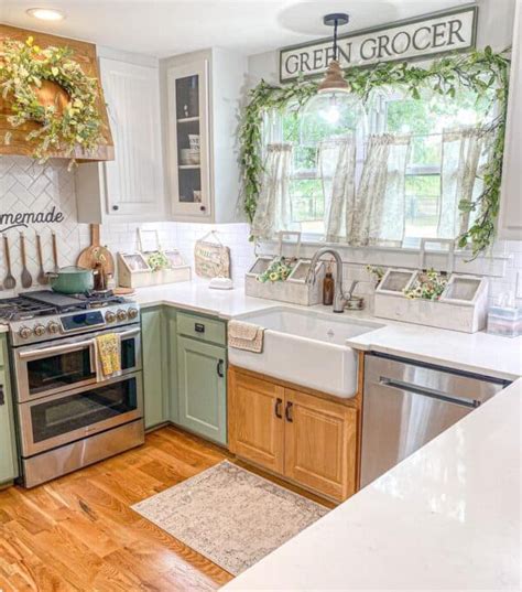 Sage And White Farmhouse Kitchen Soul Lane