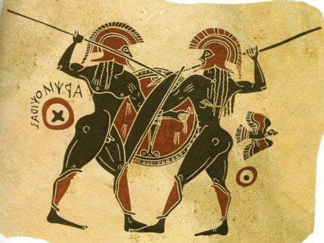 Conflict Of Greek Hoplites Archaic Period Vase Painting Arte