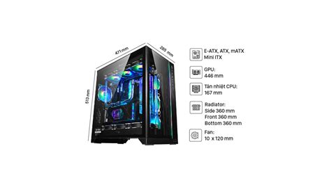 Lian Li O11 Dynamic Xl Rog Certified Black Cực Chiến