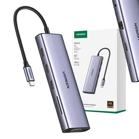 UGREEN CM498 10 Az 1 Ben Adapter USB C 3x USB A 3 0 HDMI