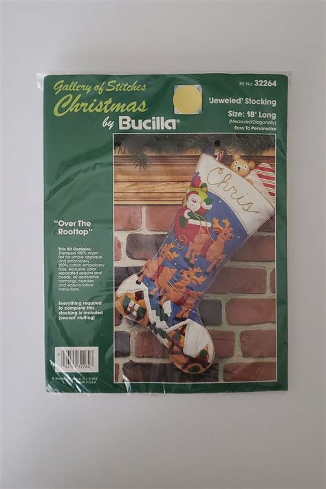 Bucilla Jeweled Stocking Kit Over The Rooftop Stocking Kit Vintage