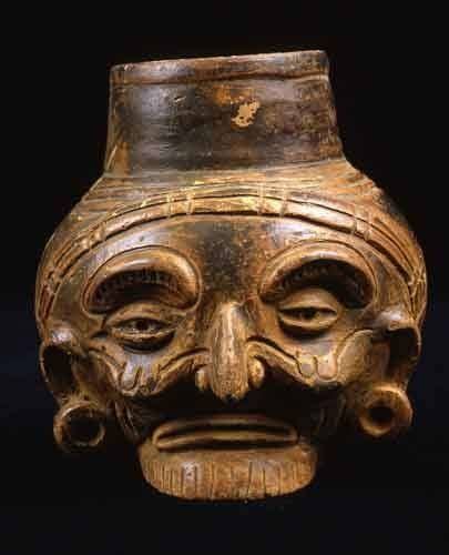 Toltec Plumbate Head Effigy Vessel Pf2942 Origin Soconusco