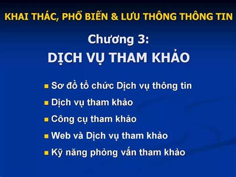 Ppt Khai Th C Ph Bin Luu Th Ng Th Ng Tin Chuong Dch V Tham Kho