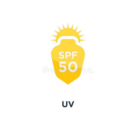 Uv Icon Sun Protection Concept Symbol Design Spf 50 Icons On W Stock