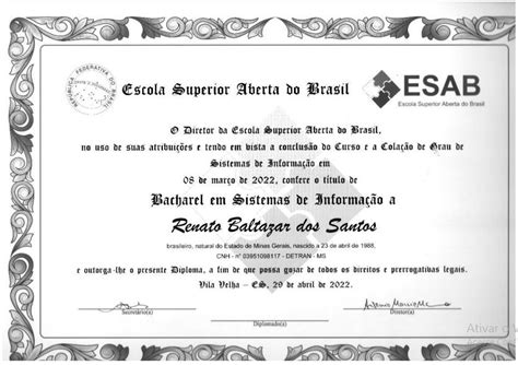 Esab - Escola Superior Aberta Do Brasil - Renato Baltazar on LinkedIn: ESAB - Escola Superior Aberta do Brasil