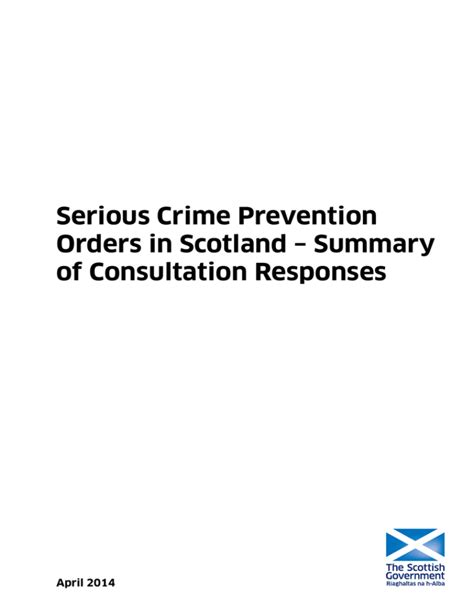 Serious Crime Prevention Orders In Scotland