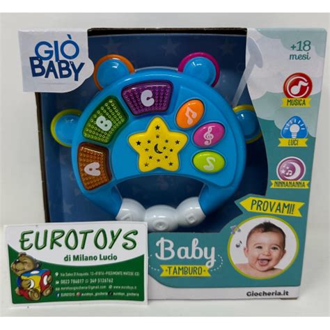 Eurotoys GIOCHERIA GGI230244 GIO BABY BABY TAMBURO CON MUSICA LUCI E