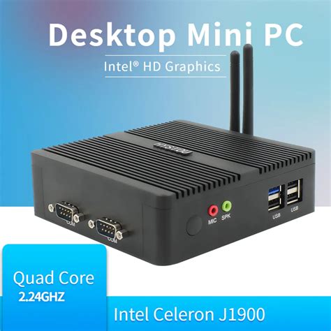 Intel Celer Quad Core J1900 Fanless Mini PC Windows 10 2 LAN Industrial