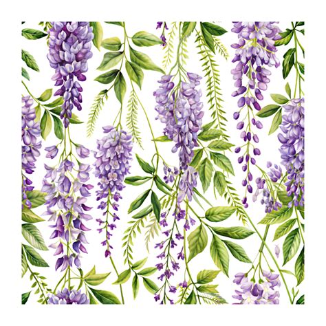 A Seamless Pattern Of Wisteria Flowers Seamlessly Repeated On A