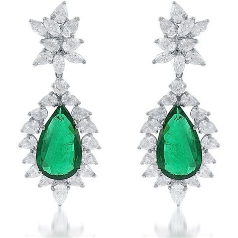 Platinum & Diamond Emerald Earrings - Elegant and Luxurious