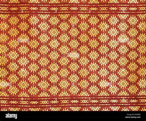 Pattern Of Thai Silk Native Fabric Stock Photo Alamy